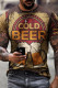 Casual Print Patchwork O Neck Tops