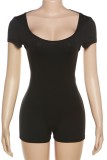 Sexy Solid Backless O Neck Skinny Romper