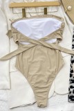 Sexy Casual Solid Patchwork Backless Swimwears (With Paddings)