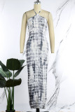Sexy Casual Street Print Frenulum Halter One Step Skirt Dresses
