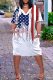 Casual Print Patchwork V Neck Straight Dresses
