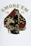 Street Vintage Print Patchwork O Neck T-Shirts