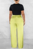 Casual Solid Basic Regular High Waist Conventional Solid Color Trousers