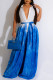 Casual Print Bandage V Neck Regular Jumpsuits
