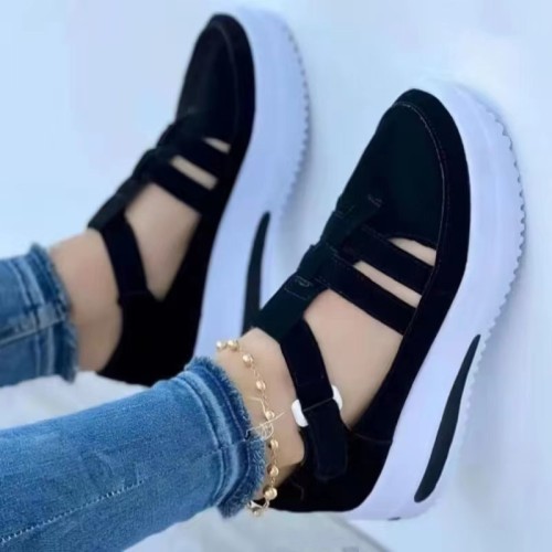 Casual Hollowed Out Patchwork Solid Color Closed Comfortable Shoes