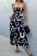 Sexy Casual Print Hollowed Out Backless Spaghetti Strap Long Dress Dresses
