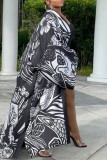 Casual Print Cardigan Outerwear