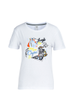 Daily Vintage Print Patchwork O Neck T-Shirts