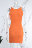 Casual Solid Basic O Neck Sleeveless Dress Dresses