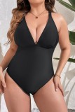 Sexy Solid Backless Plus Size Swimwears (With Paddings)