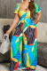 Elegant Floral Hollowed Out Frenulum Backless U Neck Regular Jumpsuits