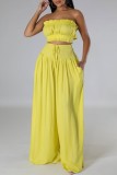 Casual Solid Backless Strapless Sleeveless Two Pieces