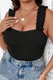 Sexy Casual Solid Patchwork U Neck Plus Size Romper