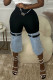 Street Color Block Pocket Contrast Regular High Waist Straight Patchwork Bottoms