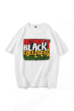 Street Daily Print Patchwork Letter O Neck T-Shirts