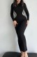 Casual Patchwork Contrast O Neck Long Sleeve Dresses