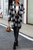 Casual Plaid Cardigan Outerwear