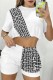 Casual Print Patchwork O Neck Short Sleeve Two Pieces