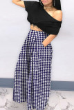 Casual Print Patchwork Fold Plus Size