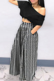 Casual Print Patchwork Fold Plus Size