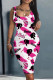 Casual Print Basic U Neck Vest Dress Dresses