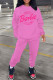 Casual Letter Print Basic O Neck Long Sleeve Two Pieces