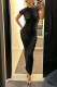 Elegant Solid Patchwork See-through Fold Half A Turtleneck Wrapped Skirt Dresses