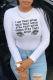 Casual Daily Print Letter O Neck Tops