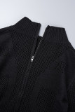 Casual Solid Patchwork See-through Turtleneck Skinny Jumpsuits
