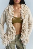 Casual Solid Tassel Cardigan Outerwear