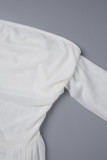Sexy Solid Patchwork Backless Off the Shoulder Wrapped Skirt Dresses