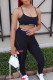 Sexy Sportswear Letter Patchwork Printing U Neck Sleeveless Two Pieces