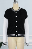 Casual Solid Patchwork Contrast Outerwear
