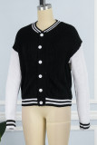 Casual Solid Patchwork Contrast Outerwear