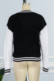 Casual Solid Patchwork Contrast Outerwear