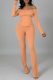 Sexy Solid Patchwork Backless Off the Shoulder Long Sleeve Two Pieces