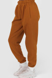 Casual Solid Regular High Waist Conventional Solid Color Trousers