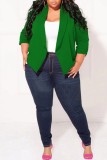 Casual Solid Cardigan Turn-back Collar Plus Size Overcoat