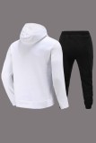 Casual Character Print Letter Hooded Collar Long Sleeve Two Pieces