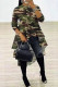 Elegant Letter Leopard Camouflage Print Patchwork Printing O Neck Irregular Dress Dresses