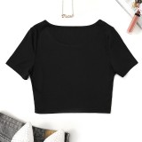 Casual Solid Basic O Neck T-Shirts