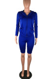 Casual Sportswear Solid Patchwork Zipper Hooded Collar Long Sleeve Two Pieces