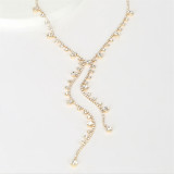 Fashion Patchwork Rhinestone Asymmetrical Necklaces