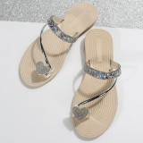 Casual Daily Patchwork Rhinestone Round Comfortable Shoes