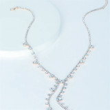 Fashion Patchwork Rhinestone Asymmetrical Necklaces
