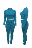 Street Solid Patchwork Turtleneck Long Sleeve Two Pieces
