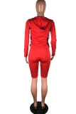 Casual Sportswear Solid Patchwork Zipper Hooded Collar Long Sleeve Two Pieces