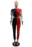 Fashion Casual Solid Patchwork Long Sleeve Two Pieces