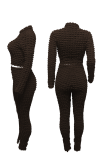 Street Solid Patchwork Turtleneck Long Sleeve Two Pieces