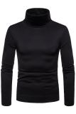 Fashion Casual Solid Patchwork Basic Turtleneck Tops